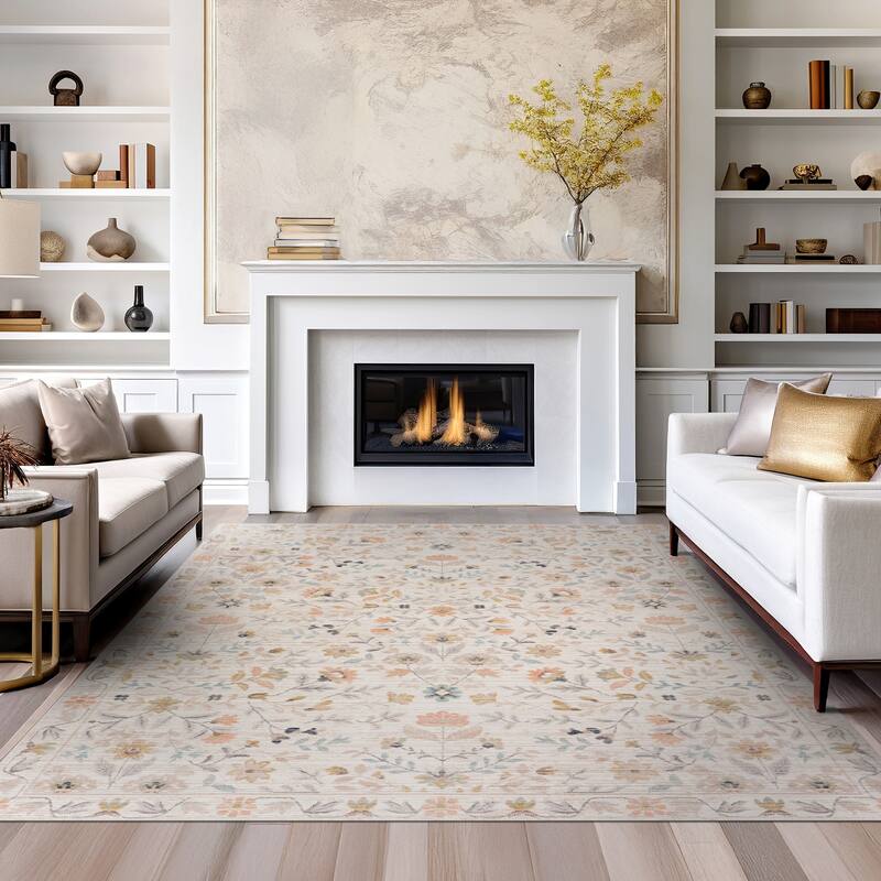 Crosswood Helen Traditional Floral Indoor Polyester Area Rug