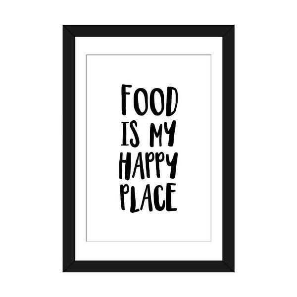 slide 2 of 20, iCanvas "Food Is My Happy Place" by Pixy Paper Black - 32x24x1