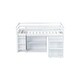 preview thumbnail 11 of 20, Twin Loft Bed with Pull-Out Desk Storage Drawers Shelf Cabinets Ladder and Full-Length Guardrail Solid Wood Frame