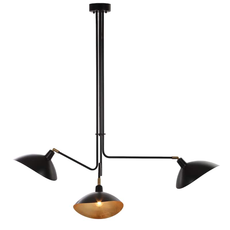 SAFAVIEH Lighting Felisha 3-Light Black Metal Pendant - 39" W x 39" D x 46" H - 39Wx39Dx46H