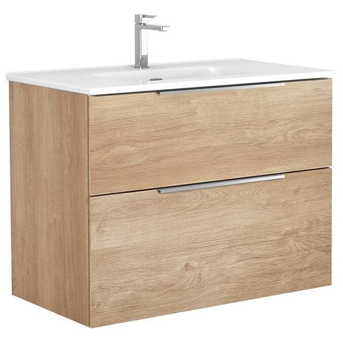 WS Bath Collections Dalia C80 Dalia 32" Wall Mounted Single Basin - Natural Oak