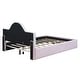 preview thumbnail 9 of 9, Full Size Upholstered Platform Bed with LED Headboard - Pink