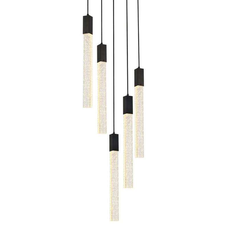 Elegant Lighting 2067D20 Weston 5 Light 20" Wide LED Crystal Multi - Black