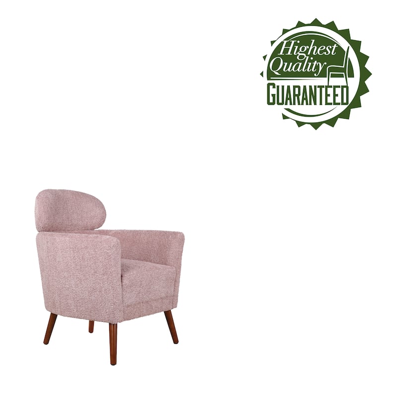 Porthos Home Rhys Sherpa Fabric Accent Barrel Chair with Rubberwood Legs