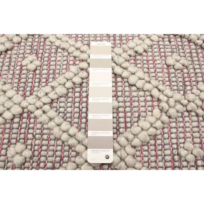 ECARPETGALLERY Braid weave Sienna Grey Wool Rug - 5'1 x 7'6