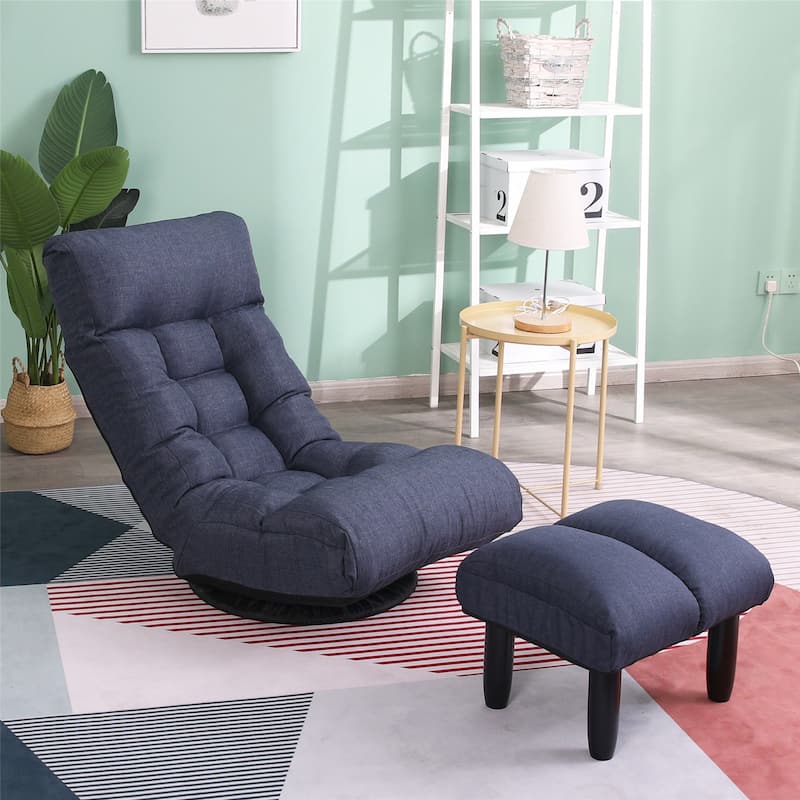 Reclining Chair Lazy Sofa Leisure Sofa Adjustable Chair - Navy