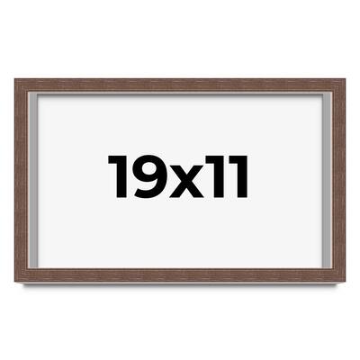 19x11 Shadow Box Frame Brown | 1.125 inches Deep Real Wood Rustic
