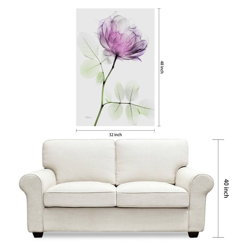 "Rose Dynasty 1" Frameless Free Floating Tempered Glass Panel Graphic Wall Art