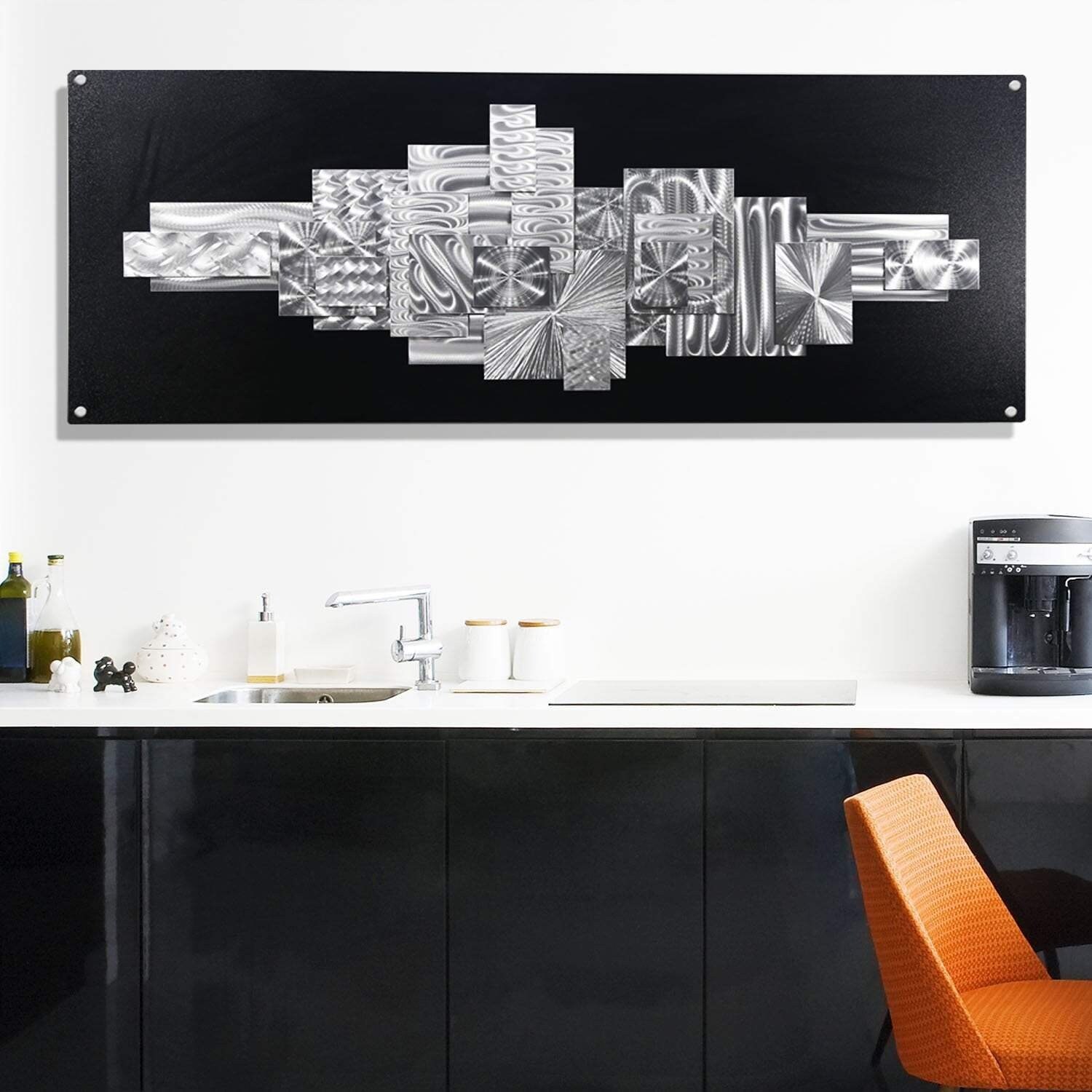 Shop Statements2000 Black Silver Large Abstract Metal Wall Art