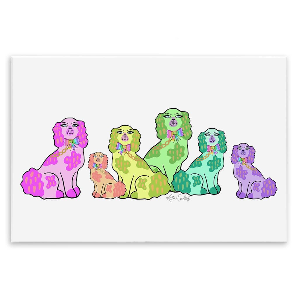 Stupell Colorful Posh Pooches Wall Plaque Art Design By Katie Conley