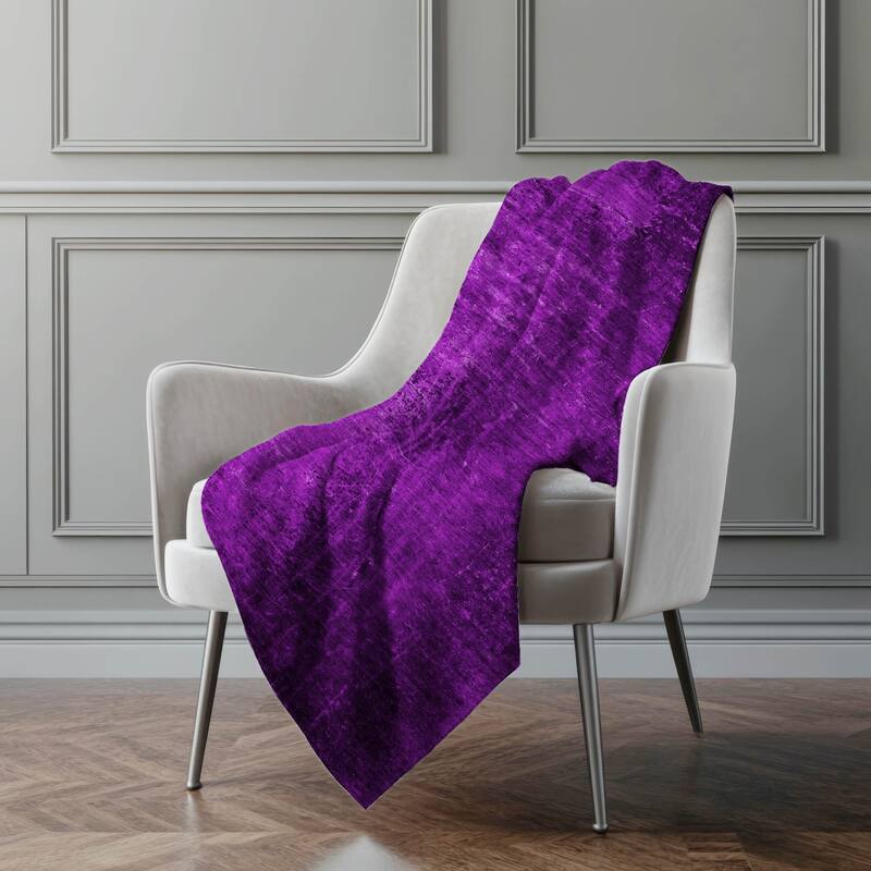 Premium Machine Washable Abstract Ombre Sherpa Throw Blanket - Purple - 4'2" x 5'10"