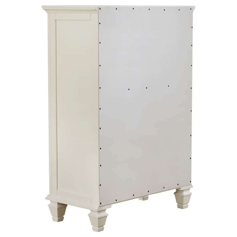 Sandy Beach Coastal Wood 5-drawer Bedroom Chest