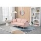 preview thumbnail 42 of 115, Velvet Loveseat Sofa Bed with 2 Pillows, Mid Century 2-Seat Couches Convertible Sofa Bed for Living Room, Bedroom,Office