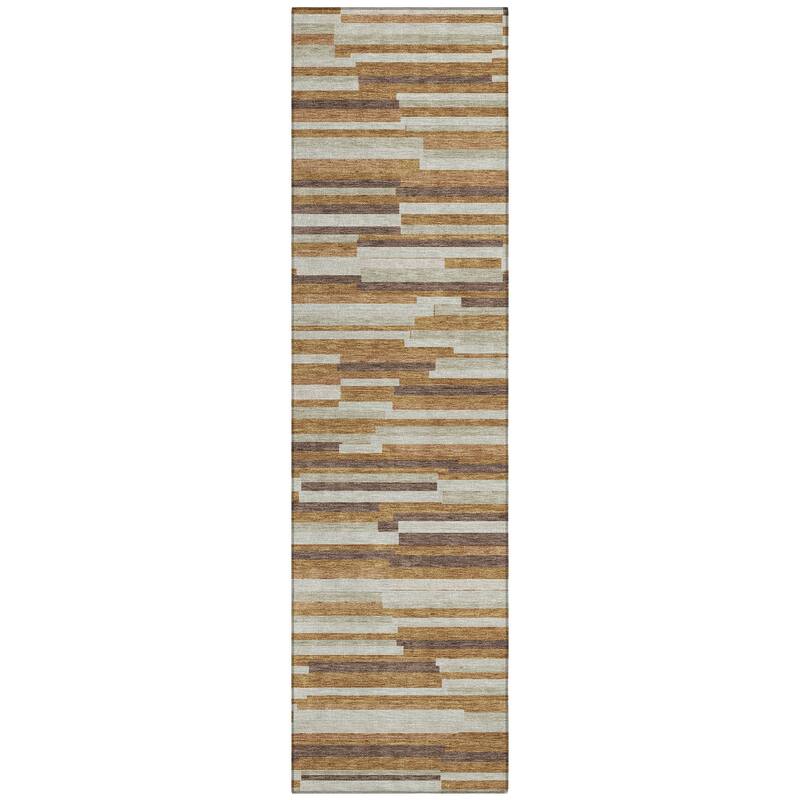 Machine Washable Indoor/ Outdoor Chantille Modern Stripes Rug