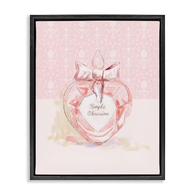 Stupell Simple Obsession Pastel Perfume Framed Floater Canvas Wall Art Design By Carol Robinson