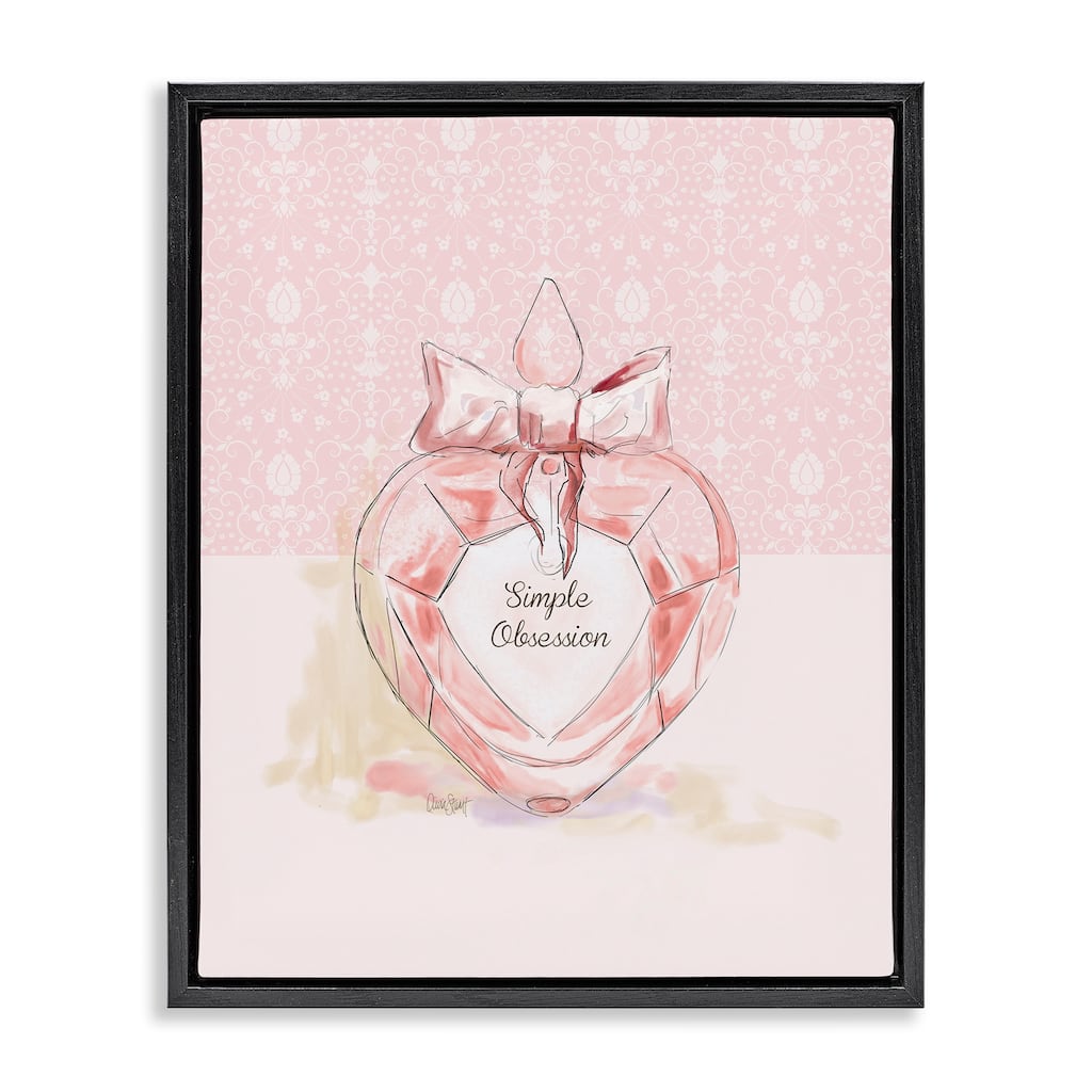 Stupell Simple Obsession Pastel Perfume Framed Floater Canvas Wall Art Design By Carol Robinson