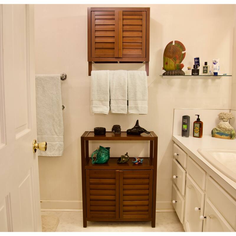 Porch & Den Burning Tree Solid Bamboo 2-door Spa Utility Cabinet