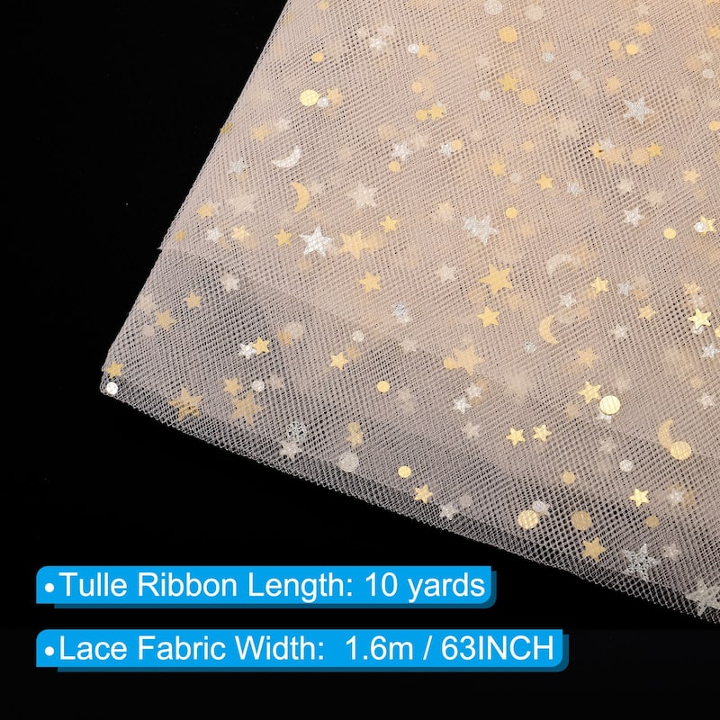 Tulle Fabric, 63inch Glitters Tulle Fabric Rolls Ribbon for Decoration