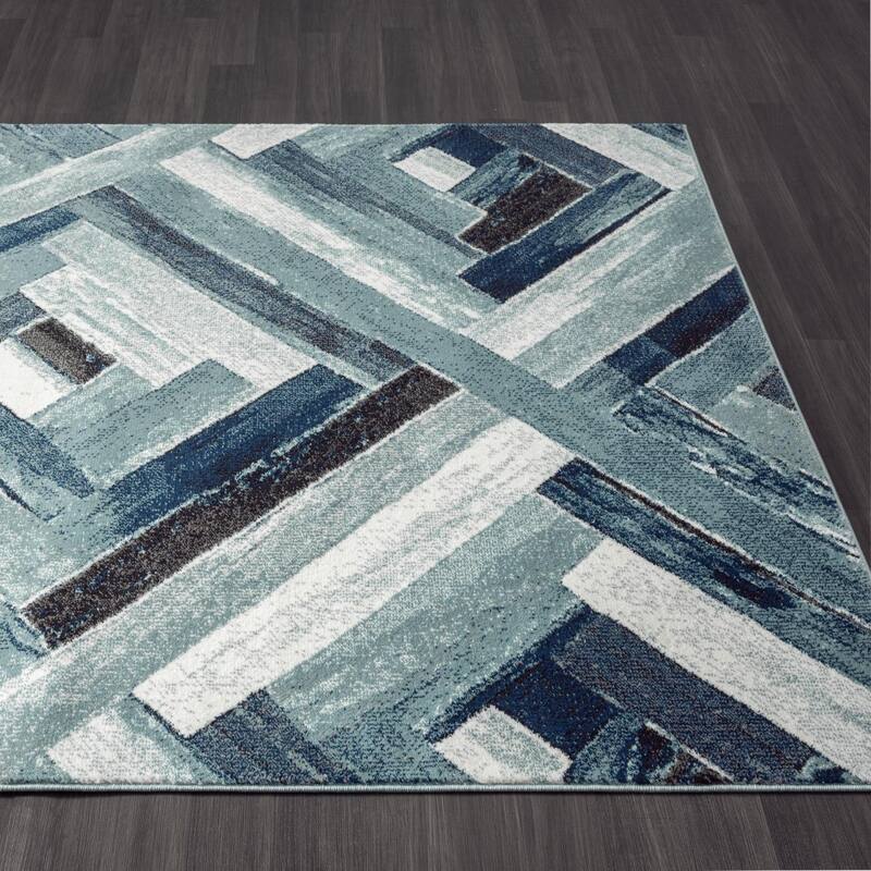 Luxe Weavers Modern Wood Geometric Area Rug, Stain Resistant Carpet