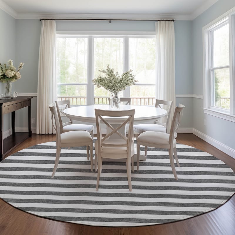 Dane Stripe Weather Resistant Classic Meets Modern Outdoor Rug