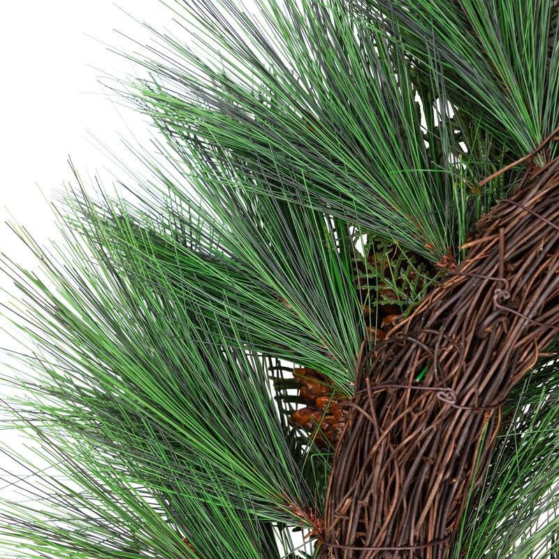 Long Needle Pine Berries and Pinecone Artificial Christmas Wreath - 26" - Unlit