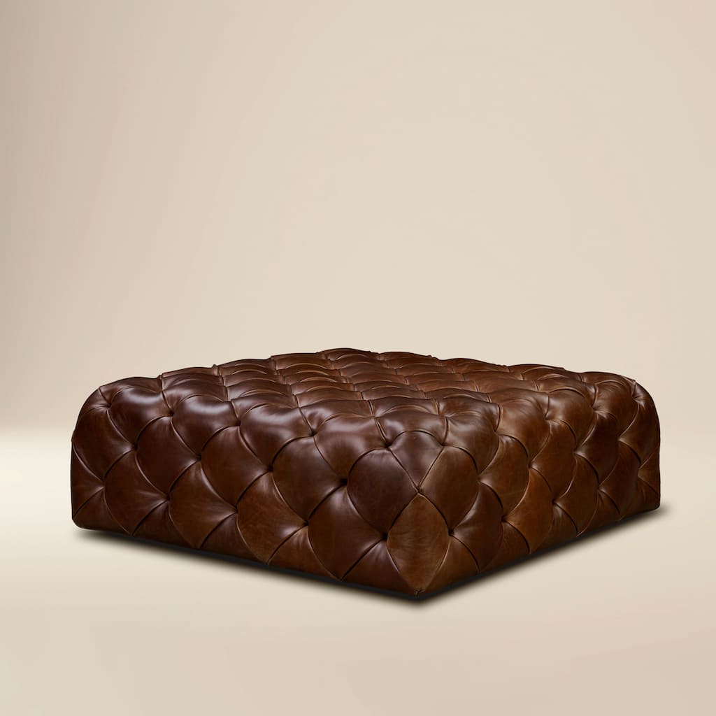 Poly & Bark Turin Leather Ottoman