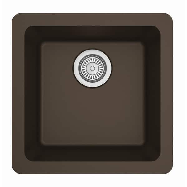slide 2 of 48, Karran Undermount Quartz Bar Single Bowl Sink Brown
