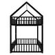 preview thumbnail 18 of 18, House Bunk Bed with Fence and Door,Playful Kids Bed,Twin over Twin