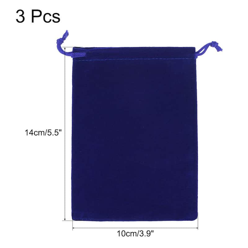 Microfiber Pouch Soft Storage Drawstring Gift Bag for Glasses Wedding - Dark Blue - 14x10cm