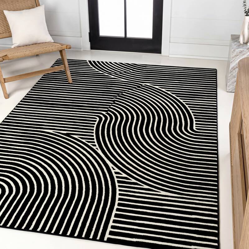 JONATHAN Y Odense Minimalist Curve Geometric Gray/Ivory Area Rug