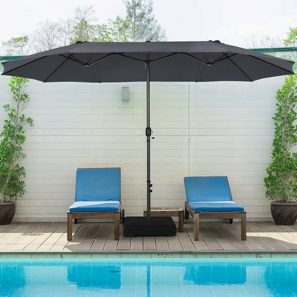 gymax outdoor patio umbrella 15 Alpha Joy 15ft Extra Large Double-Sided with So – Sophia & William And it is a perfect choice when Its rainy and you still want to enjoy outdoor scenery XIZZI 15-ft Iron Beige No-tilt