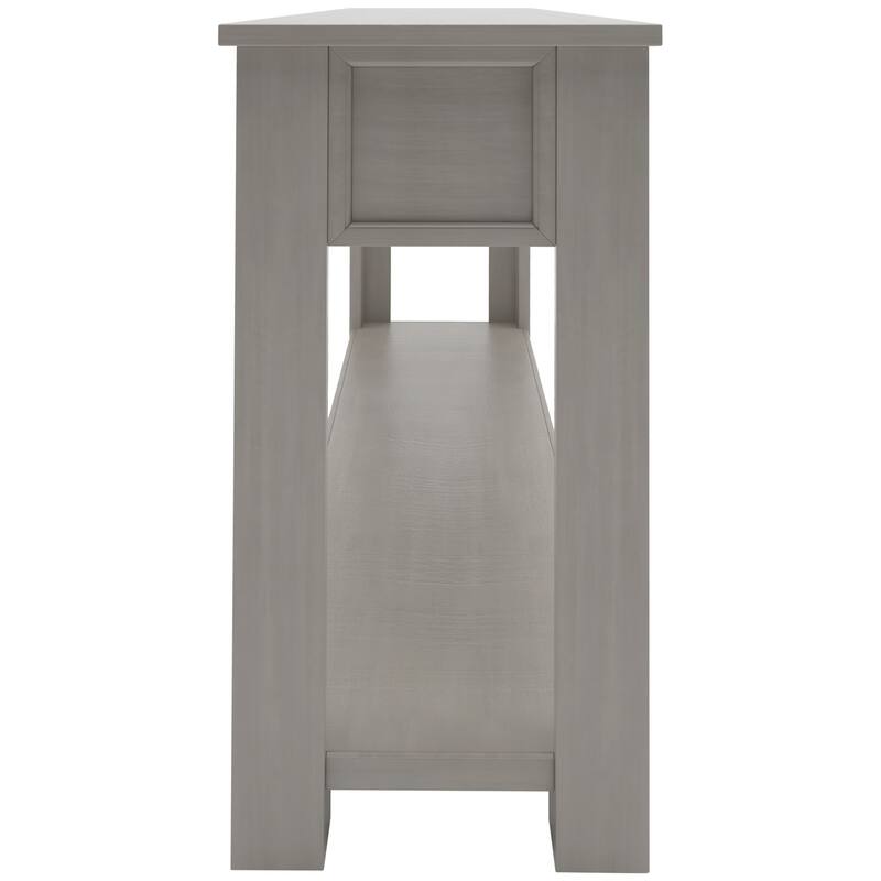 Rustic Chic Console Table with 4 Drawers & Bottom Shelf