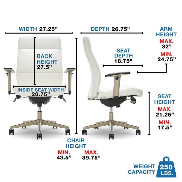dimension image slide 0 of 3, La-Z-Boy Modern Baylor Executive Office Chair