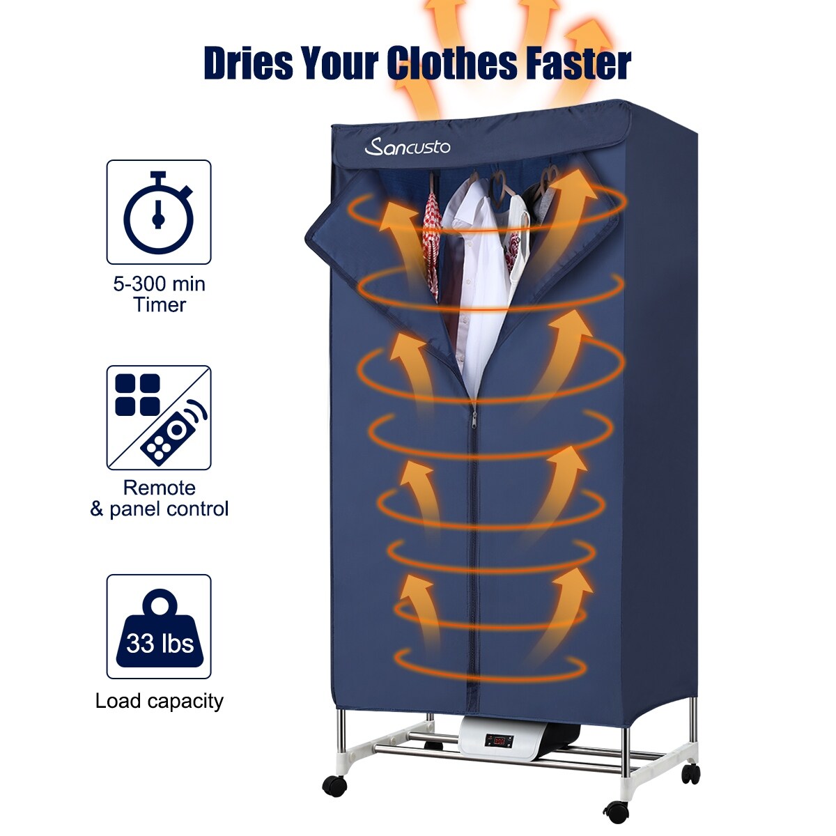 Sancusto Electric Clothes Dryer, Portable Clothes Drying