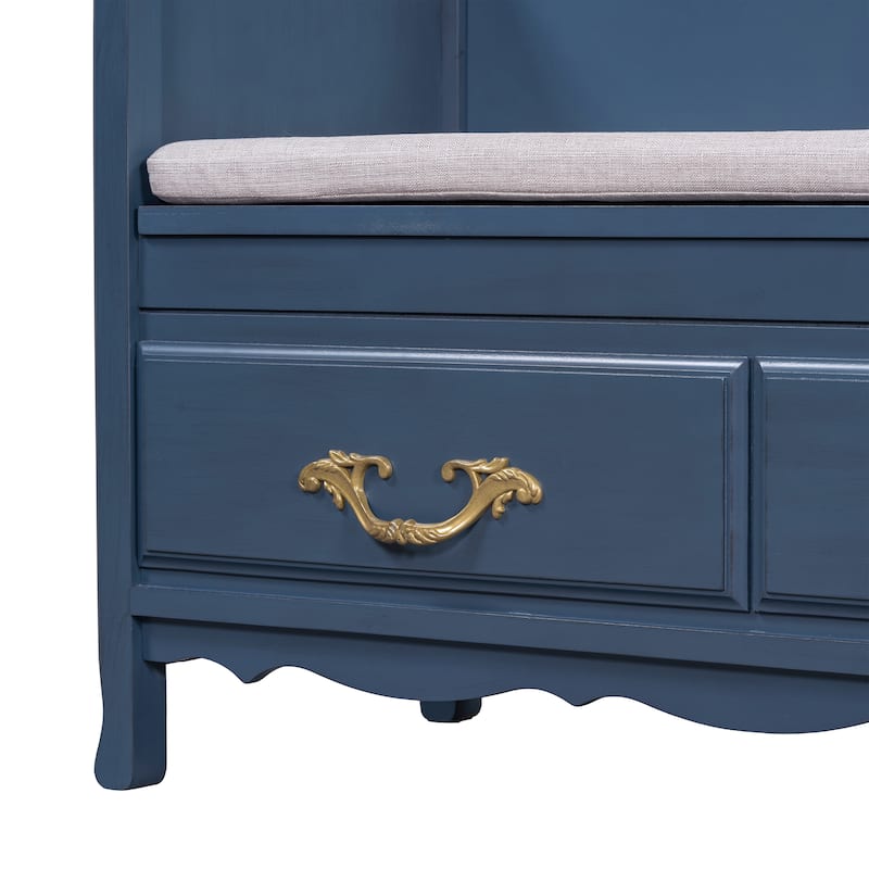 Shoe Bench with Removable Cushion & Hidden Storage