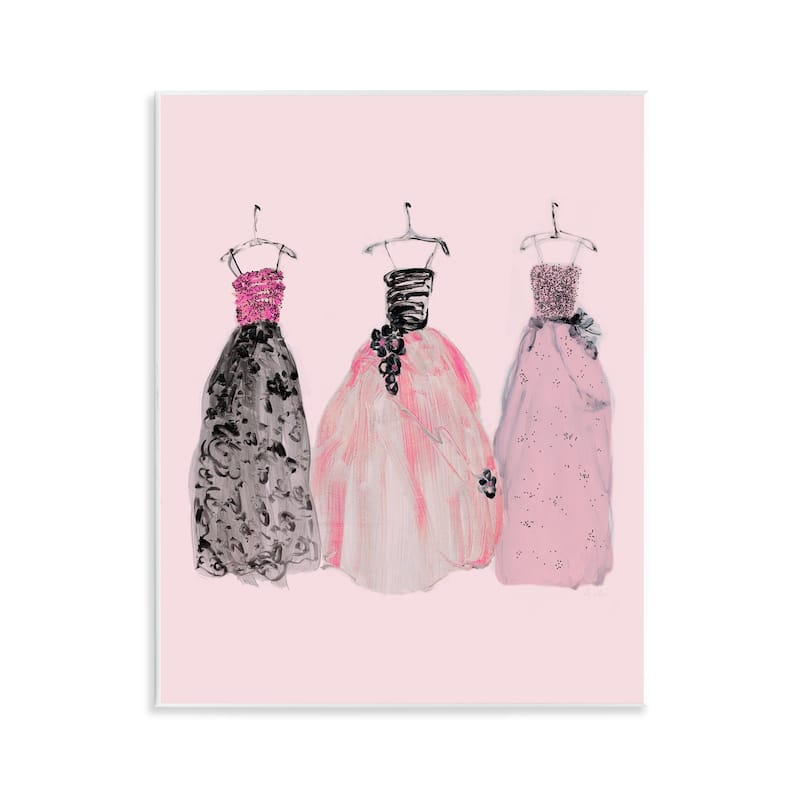 Stupell Trendy Glam Gowns Wall Plaque Art Design By Sally Swatland - 11 x 14