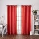 preview thumbnail 17 of 43, ATI Home Chatra Faux Silk Grommet Top Curtain Panel Pair