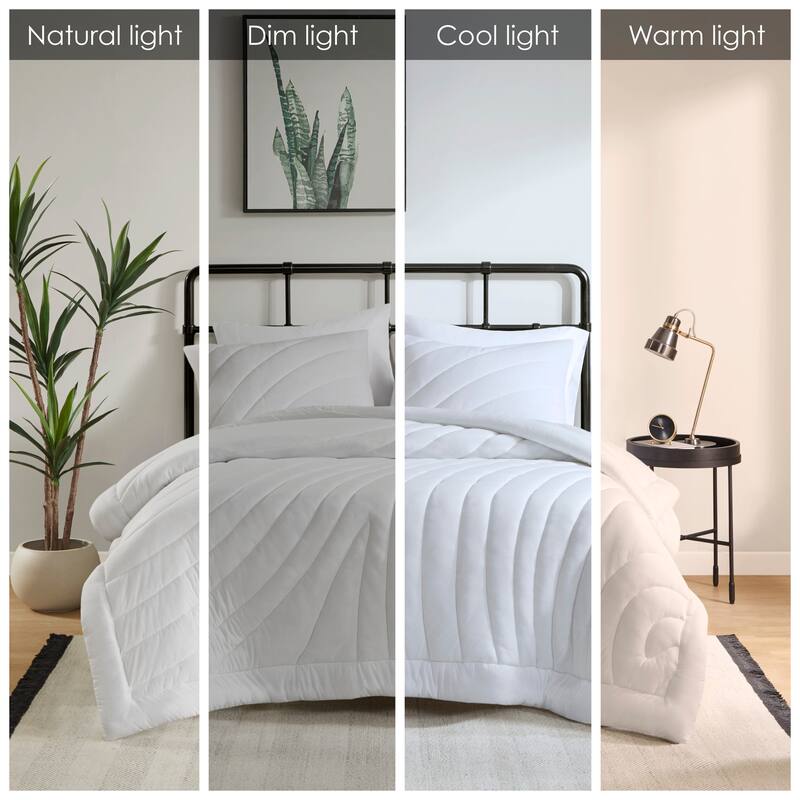 GDF Studio - Elowen Poly Jersey Puffy Comforter Set with Quilted Design