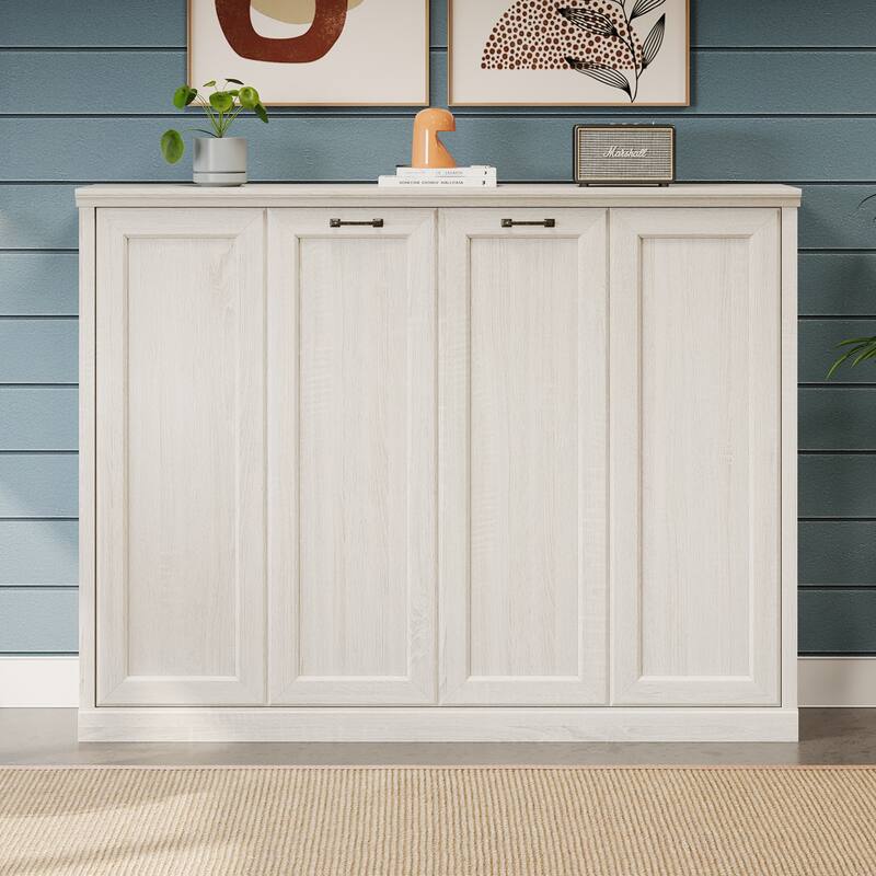 Twin/Full Murphy Bed Wall Bed, Folding into a Cabinet, Space Saving Bedroom Furniture for Multipurpose Guest Room, Home Office