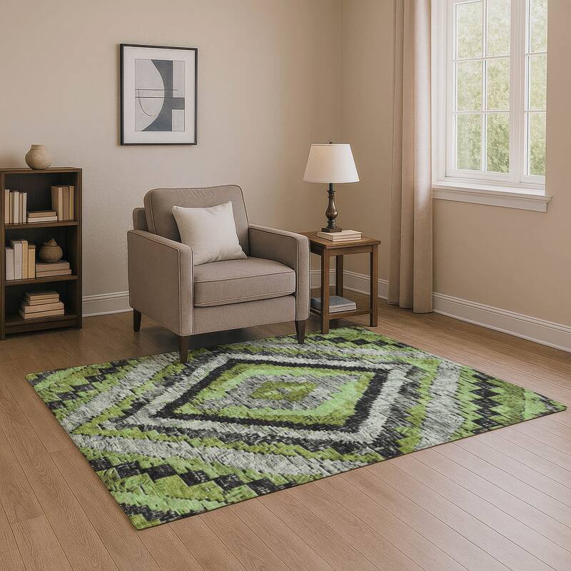 Premium Washable Super Soft Moroccan Mayfield Rug - Aloe - 9' x 12'
