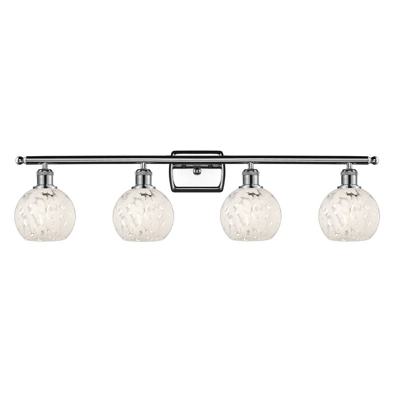 Innovations Lighting 516-4W-9-36-White Mouchette-Bathroom Vanity Light - Polished Chrome / White Mouchette