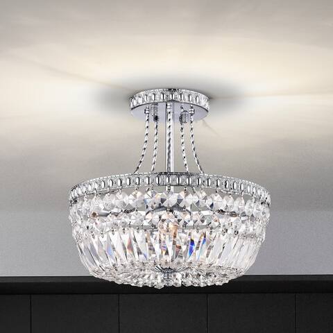 Aliante 3-light Crystal Semi-flush Mount