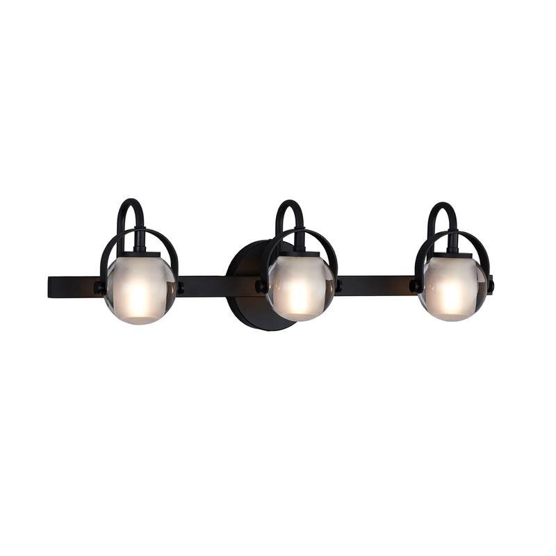 Justice Design Group Conduit 3-Light Bath Bar with Opal Backing Shade