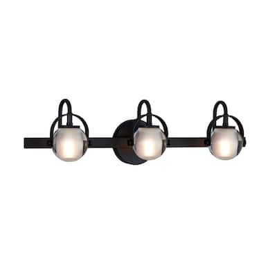 Justice Design Group Conduit 3-Light Bath Bar with Opal Backing Shade