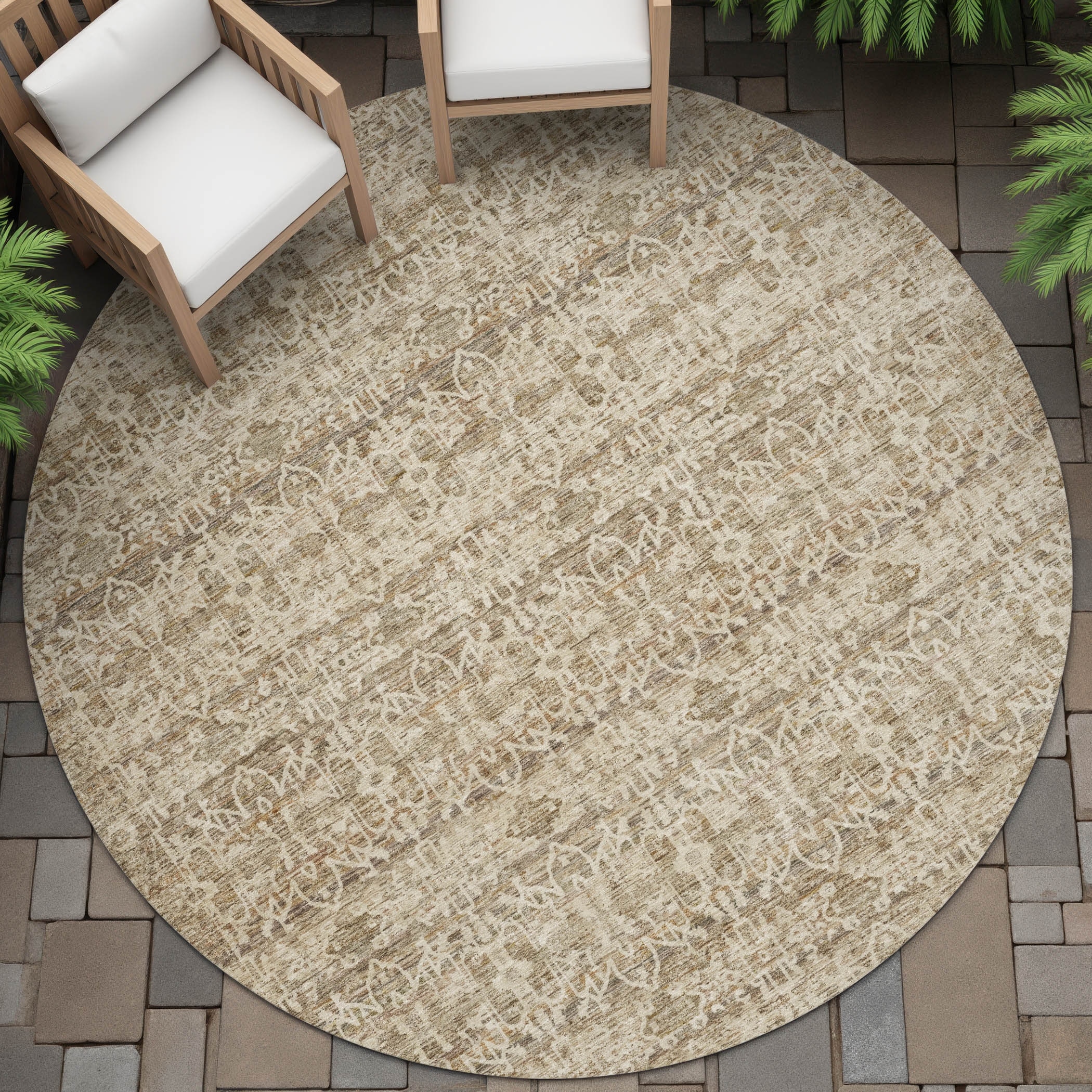 Machine Washable Indoor/Outdoor Traditional Harmony Chantille Rug