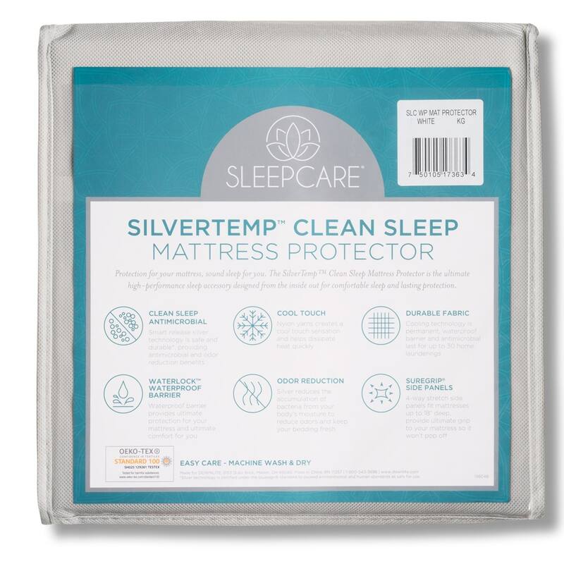 SleepCare SilverTemp Waterproof Cool Quiet Mattress Protector
