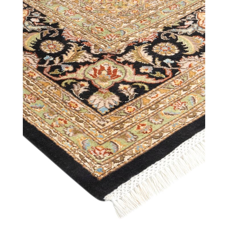 Overton Hand Knotted Wool Vintage Inspired Traditional Mogul Black Area Rug - 8 x 10