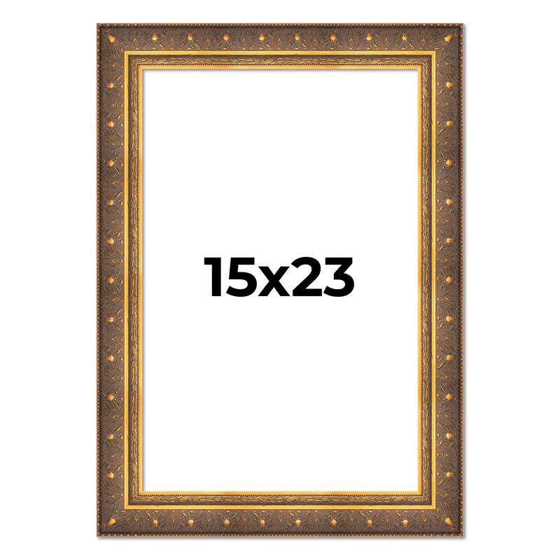 15x23 Frame Vintage Gold Solid Wood Picture Frame | 2.5 Inch Moulding