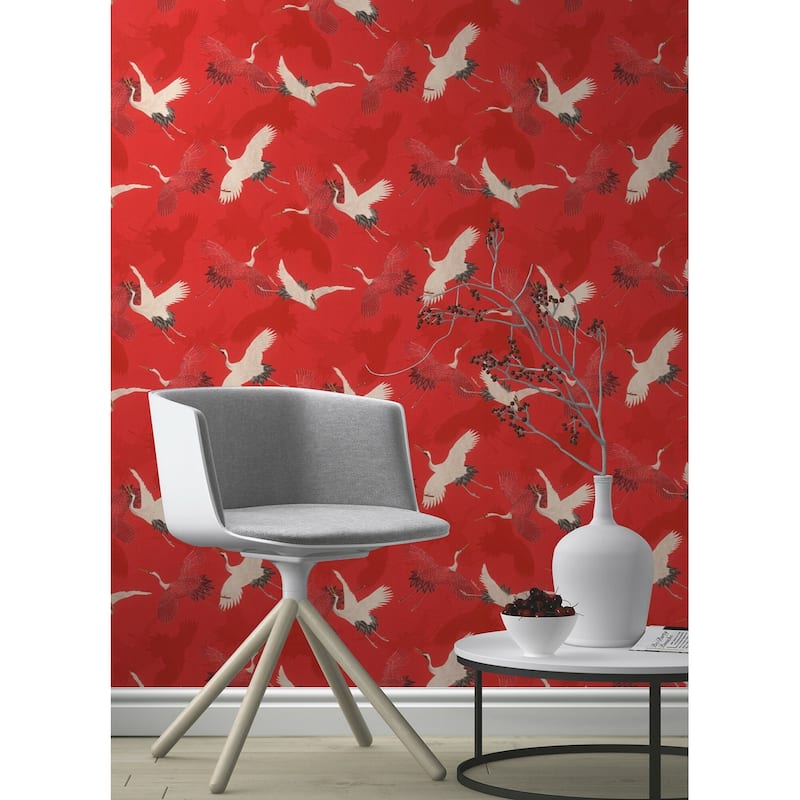 Advantage Kusama Red Crane Wallpaper On Sale Bed Bath & Beyond
