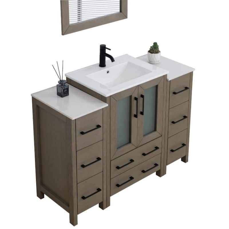 Vanity Art 48 in. Single Sink Bathroom Vanity with Top and Mirror - 48 X 18.1 X 35.8